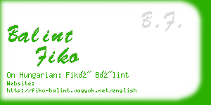 balint fiko business card